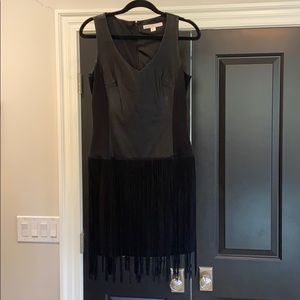 Little black dress with fun fringe